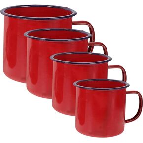 4 Pcs Enamel Camping Mugs Small Drinking Cups for Lightweight Travel Tumblers for Outdoor Use Simple Design Milk Cups