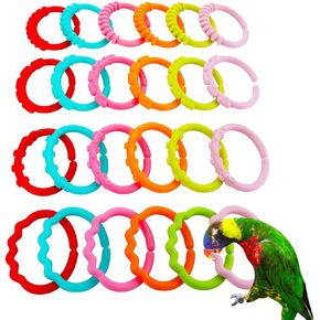 24 Pcs Bird Chewing Toy Parrot Plastic Large Link DIY Cage Accessories