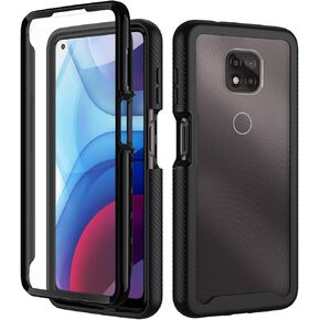 seacosmo Case for Motorola Moto G 5G 2024, with Built-in Screen Protector, Full Body Shockproof Protection Phone Cover, Black