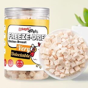 Freeze Dried Chicken Cube Cat & Dog Treats 200g (7oz)– Grain-Free, Healthy, High Protein Training Food – Also Great for Small Animals Aquatic Turtle Food
