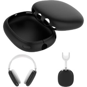 FitTurn Earpads Cover Case Compatible with AirPod Max Wireless Headphone, Silicone Anti-Scratch Protective Case for AirPod Max, Earcup Protectors Enrich Color & Prevent Earphones from Bumping (Black)