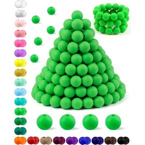 180PCS FIVEIZERO Silicone Beads, 30 Colors 12mm Silicone Beads Focal Beads Rubber Round Beads Mixed Color Silicone Lentil Beads Bulk for DIY and Keychain Accessories Silicone Beads Crafts Making
