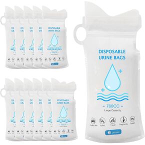 Emergency Disposable Urine Bag, 700 ML Camping Pee Bags Unisex Portable Travel Urine Bag and Vomit Bag. Suitable for Camping, Traffic Jams, Pregnant Women, Children，Men