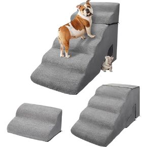 Tall Dog Stairs & Steps Ramps for High Beds 25-28 inches High Tall, LitaiL 6 Step Pet Stairs/Steps for High Beds 30 inch Small Dogs, Non-Slip Dog Ramps for Small Dogs, for Older Dogs/Cats