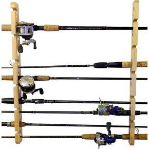 Old Cedar Outfitters Solid Pine Fishing Rod Rack for Wall and Ceiling Storage (Vertical) in Saudi Arabia