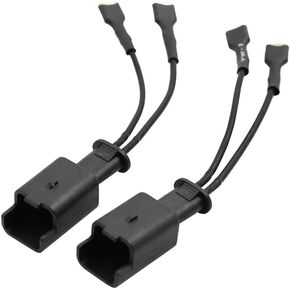 uxcell 2pcs Black Car Horn Speaker Adapter Wiring Harness Socket Connector for Citroen for Peugeot