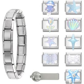 papasgix Italian Charms, Italian Charms Set 10mm*9mm Italian Charm Bracelet Link, Love Fruit Cake Pendant Italian Charm (22pcs- Gold pendant)
