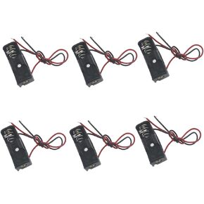 6 Pcs Battery Holder 12V 23A Battery Box Black Battery Case Holder Box with 15cm Wires Draw-Out Plastic Battery Case