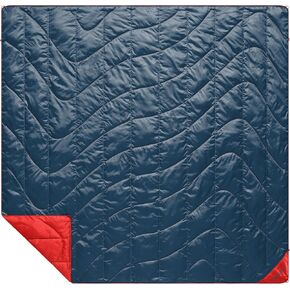 Rumpl Backcountry Puffy Blanket - Packing Comfort Into Uncomfortable Places, 100% Recycled Polyester Insulation, Lightweight, Packable, Water Resistant, 80" x 84", Deepwater