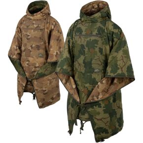 Helikon-Tex Reversible Swagman Roll - Mitchell Camo Leaf/Mitchell Camo Clouds Military Poncho - Multi-purpose Poncho & Emergency Poncho - Survival Gear - Woobie Blanket & Jacket