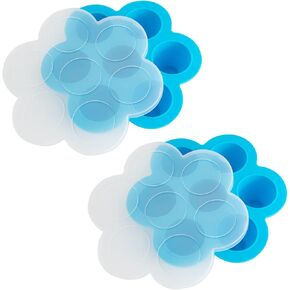CHuangQi Pack of 2 Silicone Egg Bites Molds for 5, 6, 8 qt Instant Cooker, Pressure Cooker, Food Storage Container with Lid, Freezer Tray (8.1x7.5x1.8inches)