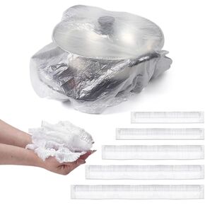 50 Pieces 5 Different Sized Disposable Dust Cover Set, Clear Plastic Appliance Covers with Elastic Band, Thickened Kitchen Toaster Cover for Blender Air Fryer Pan Oven Mixer Storage (1)