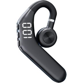 Single Earbud Bluetooth Earpiece Headset Ear Piece for Cell Phone Calls with Microphone, Open Ear Bone Conduction Earbuds Headphones Trucker Bluetooth Office Wireless One Ear Headset with Mic for Work