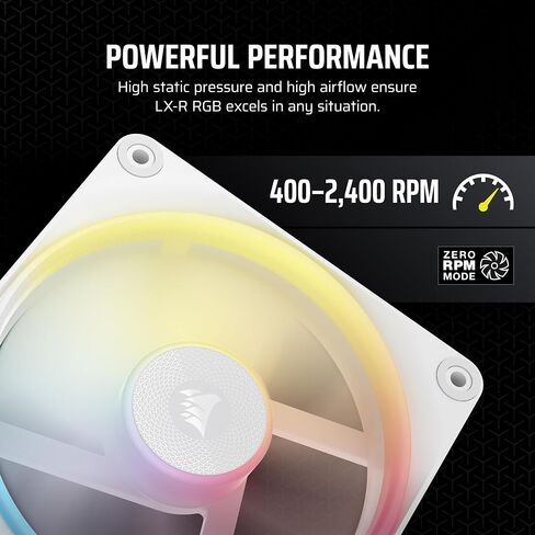 CORSAIR iCUE Link LX120-R RGB 120mm PWM Reverse Fans – Triple Fan Kit – Low-Noise, Magnetic Dome Bearing, Dual Light Loops, CORSAIR QuikTurn Screws, Zero RPM Mode – Black in Saudi Arabia