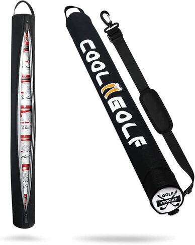 حافظة بيرة لحقيبة الجولف - 7 علب أنابيب جولف للمشروبات، مبرد أكمام معزول، حافظة بيرة لحقيبة الجولف، حافظة جولف بيرة، أفضل مبرد صغير، تحافظ على المشروبات باردة، تناسب معظم أنماط وأنواع حقائب الجولف، أسود in Kuwait