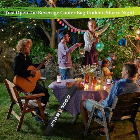 حافظة بيرة لحقيبة الجولف - 7 علب أنابيب جولف للمشروبات، مبرد أكمام معزول، حافظة بيرة لحقيبة الجولف، حافظة جولف بيرة، أفضل مبرد صغير، تحافظ على المشروبات باردة، تناسب معظم أنماط وأنواع حقائب الجولف، أسود in Kuwait