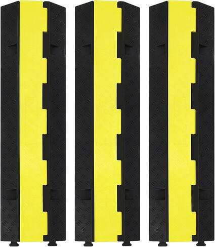 3 Pack of 2 Channel Protective Wire Cord Ramp, Driveway Rubber Traffic Speed Bumps, Cable Protector, 11000lbs per Axle Capacity in Saudi Arabia