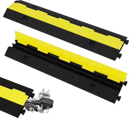 3 Pack of 2 Channel Protective Wire Cord Ramp, Driveway Rubber Traffic Speed Bumps, Cable Protector, 11000lbs per Axle Capacity in Saudi Arabia