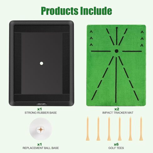 3 in 1 Golf Hitting Mat with Clear Swing Path Feedback, 13 * 17in Replaceable Golf Training Mat for Indoor/Outdoor, Golf Gifts for Men/Women Golfers in Saudi Arabia