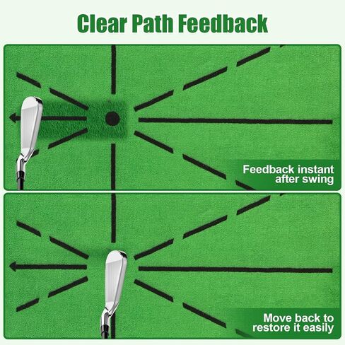 3 in 1 Golf Hitting Mat with Clear Swing Path Feedback, 13 * 17in Replaceable Golf Training Mat for Indoor/Outdoor, Golf Gifts for Men/Women Golfers in Saudi Arabia