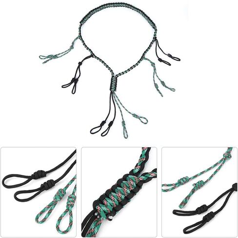 Outdoor Hunting Duck Lanyard Hunting Collar Outdoor Hunting Accessories Whistle Strap (Black + Camouflage Green) in Saudi Arabia