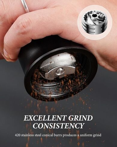 SHARDOR Professional Manual Coffee Bean Grinder with 420 High-Strength Stainless Steel Conical Burr, Hand Coffee Grinder with Ultra-granular Adjustment, Enhanced Stability with Wider 1.06oz Chamber in Saudi Arabia