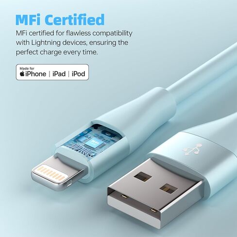 شاحن iPhone 3Pack 10 FT Apple MFi Certified Lightning Cable شحن سريع سلك شاحن iPhone متوافق مع iPhone 14 13 12 11 Pro Max XR XS X 8 7 6 Plus SE iPad والمزيد - متعدد الألوان in Saudi Arabia