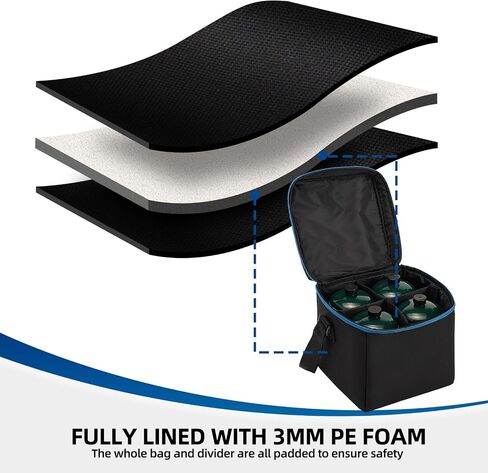 Small Propane Tank Storage Bag, for 4 Pack Propane Cylinder 1 LB, Lined with Padding to Protect Camping Propane Tank, Propane Canisters Carry Case with Strap, 600D Oxford Fabric, Bag Only in Saudi Arabia