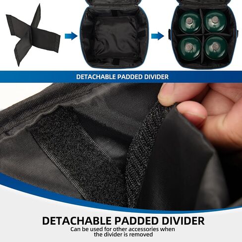 Small Propane Tank Storage Bag, for 4 Pack Propane Cylinder 1 LB, Lined with Padding to Protect Camping Propane Tank, Propane Canisters Carry Case with Strap, 600D Oxford Fabric, Bag Only in Saudi Arabia