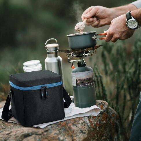 Small Propane Tank Storage Bag, for 4 Pack Propane Cylinder 1 LB, Lined with Padding to Protect Camping Propane Tank, Propane Canisters Carry Case with Strap, 600D Oxford Fabric, Bag Only in Saudi Arabia