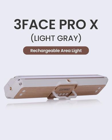 Claymore 3Face Pro X (رمادي فاتح) - ضوء منطقة سطحية قابل لإعادة الشحن، 5 أوضاع إضاءة، 39,200 مللي أمبير، بطارية تدوم طويلاً. التخييم والأحداث في الهواء الطلق. in Kuwait