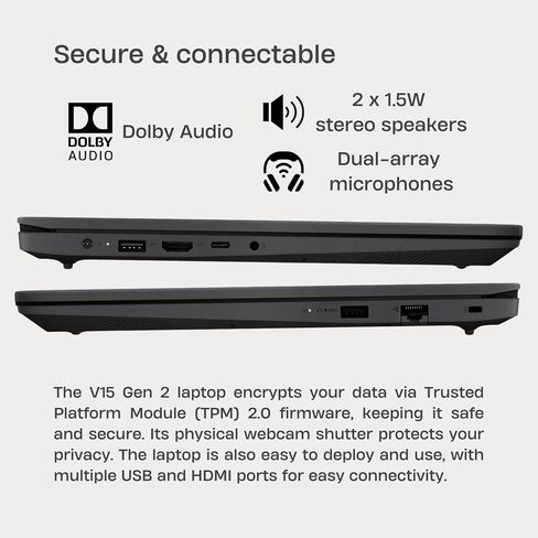 أحدث كمبيوتر محمول للأعمال V15 يعمل بالذكاء الاصطناعي من Lenovo • جاهز للاستخدام مع مساعد الطيار • ذاكرة وصول عشوائي (RAM) سعة 32 جيجابايت • محرك أقراص PCIe SSD سعة 1 تيرابايت • شاشة FHD مقاس 15.6 بوصة مع إضاءة زرقاء منخفضة • معالج Intel • HDMI • عمر بطار in Saudi Arabia