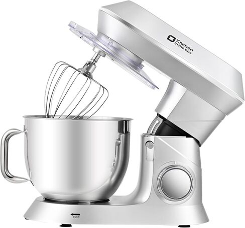 Kitchen in the box Stand Mixer, 900W 7.5QT Kitchen Electric Mixer, 6-Speed Tilt-Head Food Mixer for Baking with Dough Hook,Wire Whip,Beater, Egg Separator (Silver) in Saudi Arabia