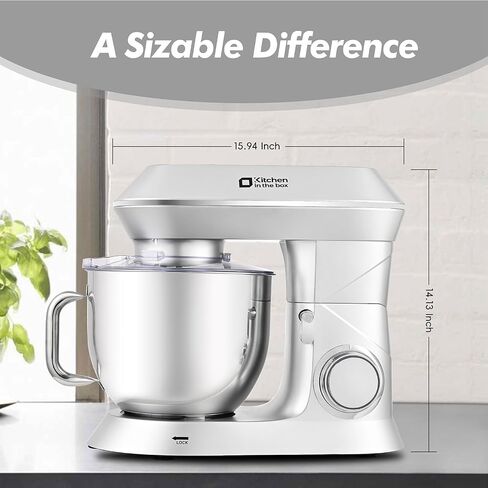 Kitchen in the box Stand Mixer, 900W 7.5QT Kitchen Electric Mixer, 6-Speed Tilt-Head Food Mixer for Baking with Dough Hook,Wire Whip,Beater, Egg Separator (Silver) in Saudi Arabia