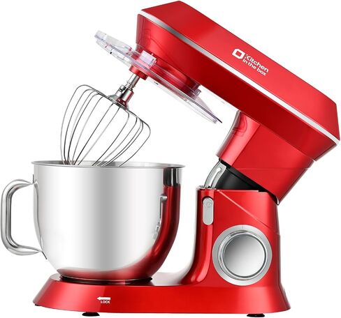 Kitchen in the box Stand Mixer, 900W 7.5QT Kitchen Electric Mixer, 6-Speed Tilt-Head Food Mixer for Baking with Dough Hook,Wire Whip,Beater, Egg Separator (Silver) in Saudi Arabia