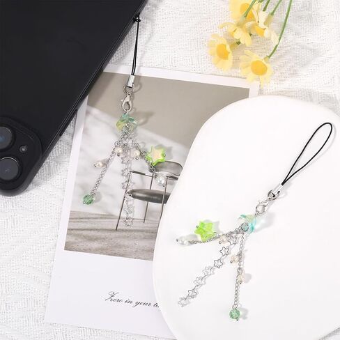 BEEFLYING 2 Pcs Jellyfish Phone Charms Aesthetic Y2K Cute Charm Straps Cell Phone Pendants Accessories with Star Beads for Bag Keychain Camera Wallet in Kuwait