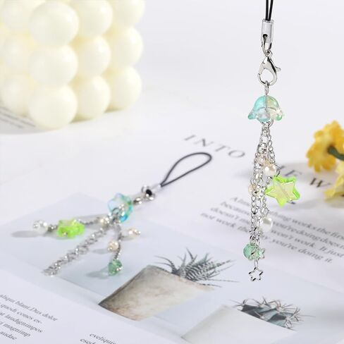 BEEFLYING 2 Pcs Jellyfish Phone Charms Aesthetic Y2K Cute Charm Straps Cell Phone Pendants Accessories with Star Beads for Bag Keychain Camera Wallet in Kuwait
