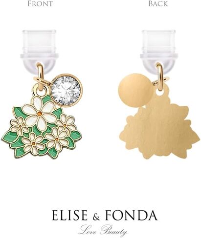 ELISE & FONDA TP335 Type-C USB Charging Port Anti Dust Plug Little Jasmine Flower Cell Phone Charm for Samsung/Huawei/OnePlus/Xiaomi/oppo Android Phones (Green) in Kuwait