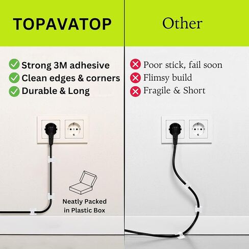 [100Pcs] Adhesive Cable Clips (Large, White&Black) Under Desk Cable Management Clips - Strong Cord Organizer Clips Wall Wire Holder - Light Clips Hooks for LED, Car Dash Cam, USB Cable in Saudi Arabia