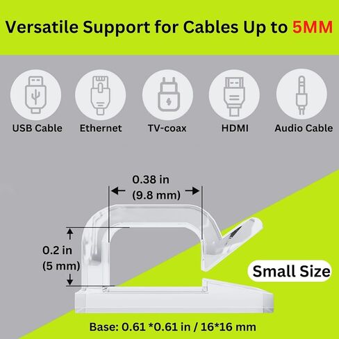 [100Pcs] Adhesive Cable Clips (Large, White&Black) Under Desk Cable Management Clips - Strong Cord Organizer Clips Wall Wire Holder - Light Clips Hooks for LED, Car Dash Cam, USB Cable in Saudi Arabia