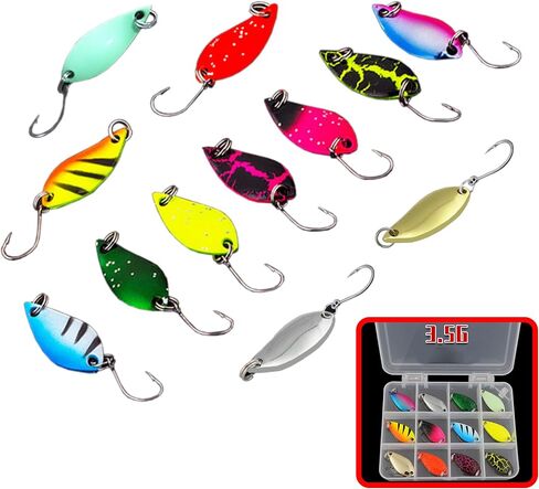12pcs Fishing Lure Kit with Storage Boxes 1/8oz Sinking Bass Fishing Lure Sequins for Freshwater and Saltwater Bass,Trout Crappie,Salmon in Saudi Arabia