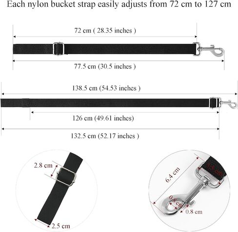 2Pcs Adjustable Nylon Horse Bucket Strap, 28-50 Inch Water Bucket Strap for Horse Bucket Hanging Strap Bucket Hanger Horse Barn Supplies for Hanging Water Bucket Hay Net, Black and Blue in Kuwait