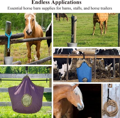 2Pcs Adjustable Nylon Horse Bucket Strap, 28-50 Inch Water Bucket Strap for Horse Bucket Hanging Strap Bucket Hanger Horse Barn Supplies for Hanging Water Bucket Hay Net, Black and Blue in Kuwait