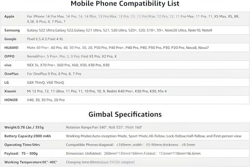مثبت Gimbal للهاتف الذكي، Android وiPhone Gimbal Vlog - اصنع مقاطع فيديو YouTube وTikTok، وحدة تتبع تلقائية، مجهزة بتتبع ثلاثي المحاور وقضيب تمديد مدمج in Saudi Arabia