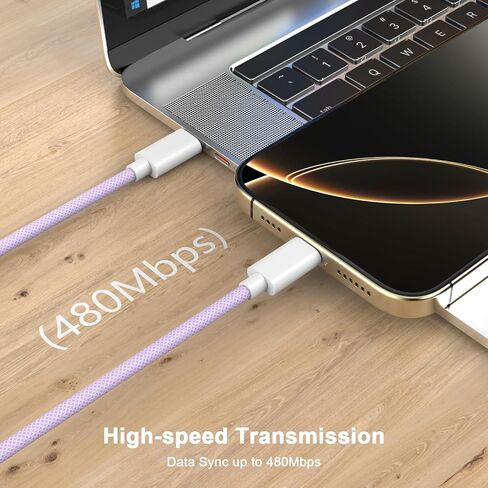 كابل شحن USB C إلى USB C بطول 10أقدام لهاتف iPhone 16 15، 60 وات كابل شاحن طويل من النوع C إلى C لهاتف iPhone 16/ 16 Plus/16 Pro/16 Pro Max/15/15 Plus/15 Pro/15 Pro Max، iPad Pro /إير/ميني، ماك بوك، أبيض in Saudi Arabia