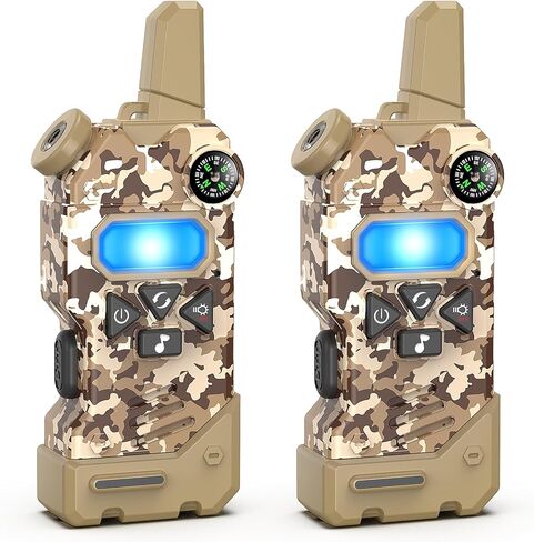 Walkie Talkies for Kids with Colourful Channels,Fun Toys with Compass Flashlight and Magnifying Glass,Perfect Christmas Birthday Gift Toy Gifts for 3 4 5 6 7 8 9-12 Year Old Boys Girls in Saudi Arabia