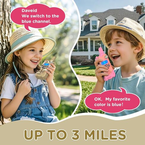 Walkie Talkies for Kids with Colourful Channels,Fun Toys with Compass Flashlight and Magnifying Glass,Perfect Christmas Birthday Gift Toy Gifts for 3 4 5 6 7 8 9-12 Year Old Boys Girls in Saudi Arabia