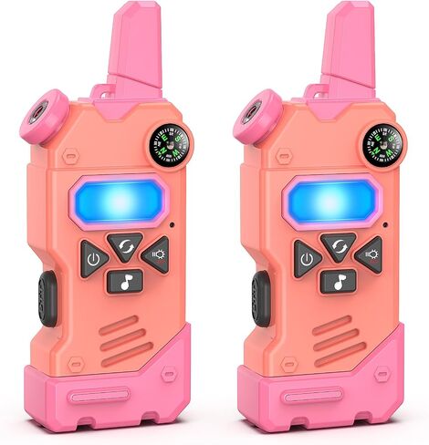 Walkie Talkies for Kids with Colourful Channels,Fun Toys with Compass Flashlight and Magnifying Glass,Perfect Christmas Birthday Gift Toy Gifts for 3 4 5 6 7 8 9-12 Year Old Boys Girls in Saudi Arabia