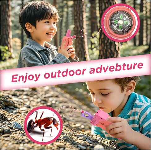 Walkie Talkies for Kids with Colourful Channels,Fun Toys with Compass Flashlight and Magnifying Glass,Perfect Christmas Birthday Gift Toy Gifts for 3 4 5 6 7 8 9-12 Year Old Boys Girls in Saudi Arabia