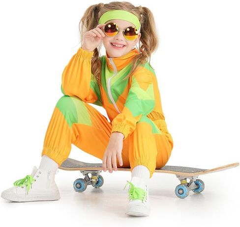 بدلة رياضية للجنسين للأولاد من 80s من Galeeup، ملابس رياضية كلاسيكية للأطفال والبنات، زي الهيب هوب، أطقم سراويل علوية، ملابس للرقص in Kuwait